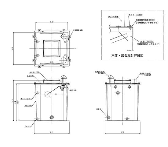 FRP製開放型膨張タンク　FRS-TN型